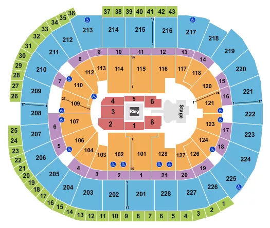WWE Seating Map Seating Chart