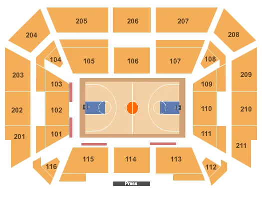 BASKETBALL Seating Map Seating Chart
