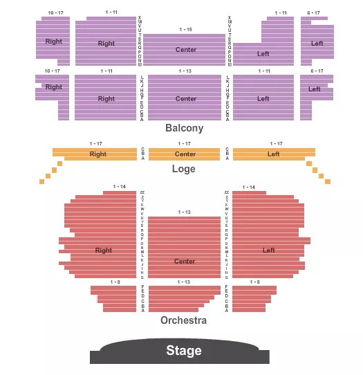 END STAGE Seating Map Seating Chart