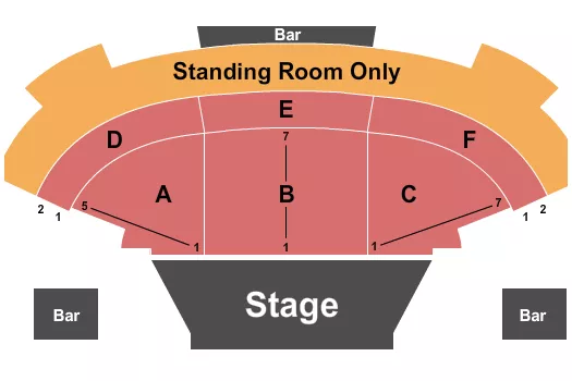 SAHARA THEATER AT SAHARA HOTEL CASINO ENDSTAGE W SRO Seating Map Seating Chart