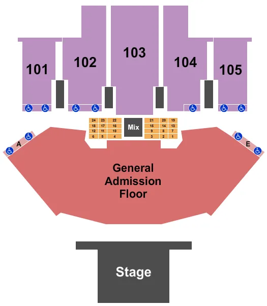 ENDSTAGE GA FLOOR Seating Map Seating Chart