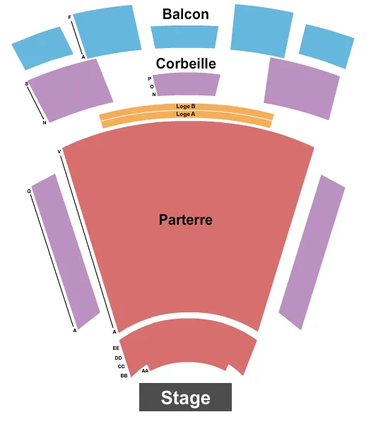 SALLE ALBERT ROUSSEAU END STAGE Seating Map Seating Chart