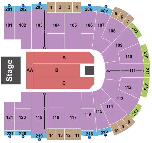 ENDSTAGE FLR AA C Seating Map Seating Chart