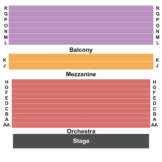END STAGE Seating Map Seating Chart