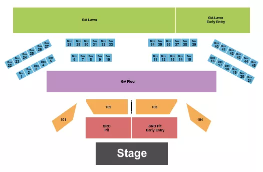 SAND MOUNTAIN PARK AMPHITHEATER ENDSTAGE SRO W GA FLOOR Seating Map Seating Chart