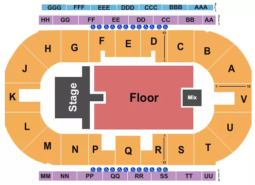 BRYAN ADAMS Seating Map Seating Chart