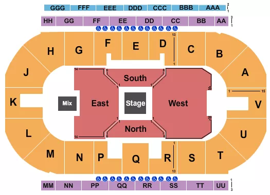 CENTER STAGE 1 Seating Map Seating Chart