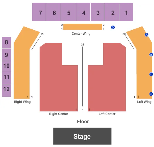 END STAGE Seating Map Seating Chart