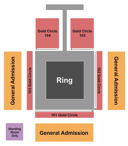 WWE NXT Seating Map Seating Chart