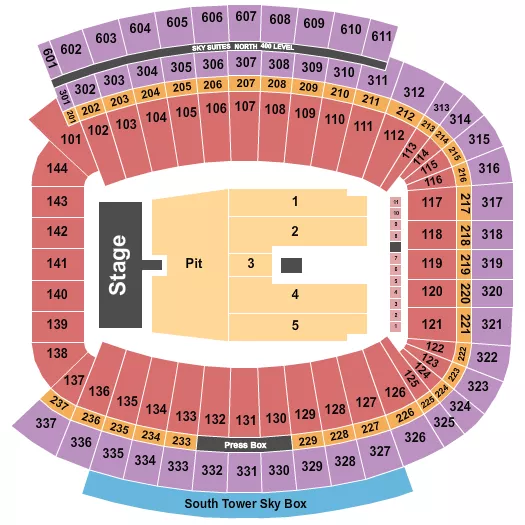 CONCERT WITH PIT Seating Map Seating Chart