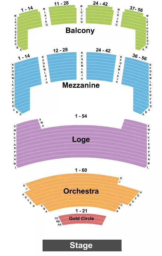 END STAGE Seating Map Seating Chart
