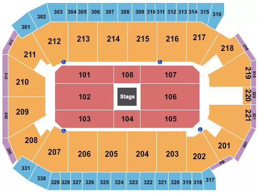 CENTER STAGE 1 Seating Map Seating Chart