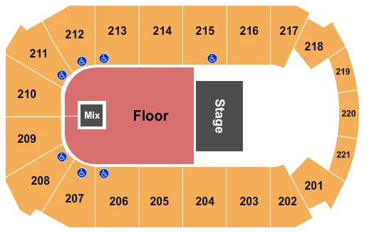 ENDSTAGE GA FLOOR Seating Map Seating Chart