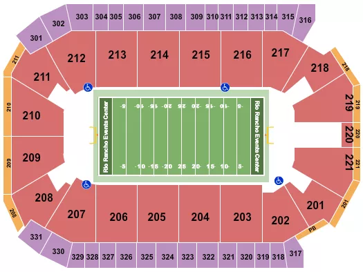 INDOOR FOOTBALL Seating Map Seating Chart