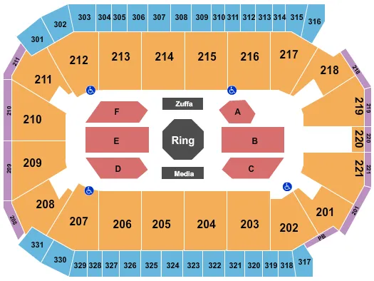 UFC FIGHT NIGHT Seating Map Seating Chart