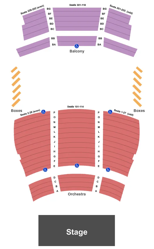 END STAGE Seating Map Seating Chart