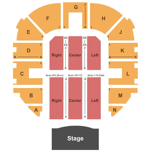 END STAGE Seating Map Seating Chart