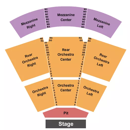 ENDSTAGE ROWS Seating Map Seating Chart
