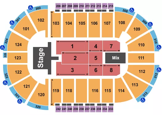 BRYAN ADAMS Seating Map Seating Chart