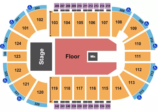 ENDSTAGE FLOOR Seating Map Seating Chart