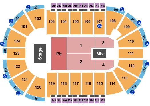 HALF HOUSE PIT Seating Map Seating Chart