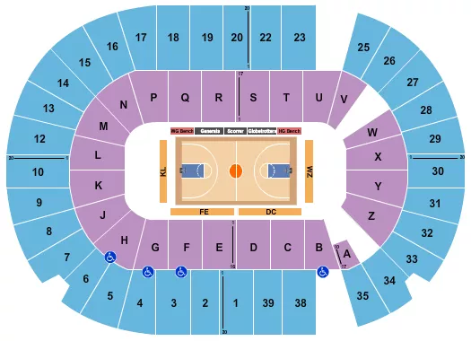 BASKETBALL GLOBETROTTERS Seating Map Seating Chart