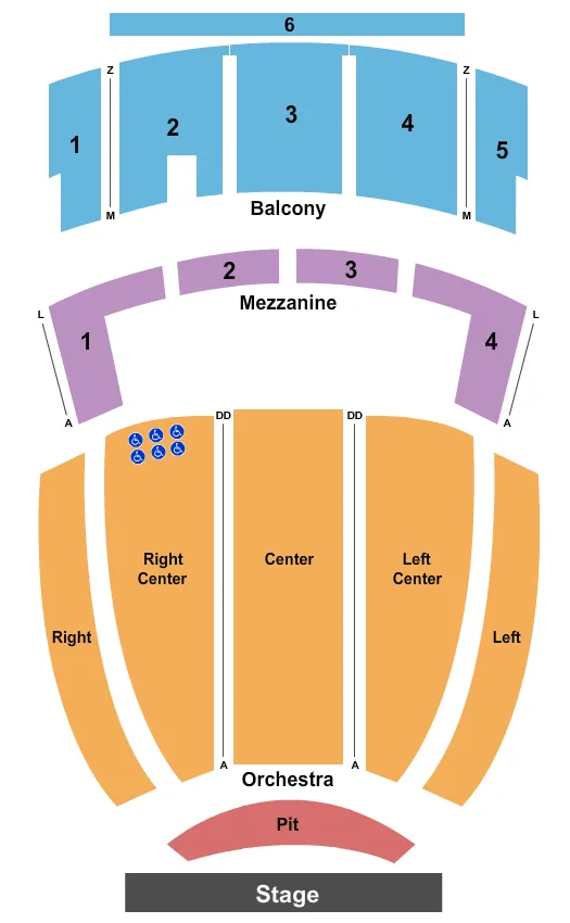END STAGE Seating Map Seating Chart