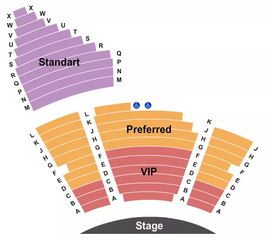SAXE THEATER PLANET HOLLYWOOD RESORT CASINO VIP PREFERRED STANDARD Seating Map Seating Chart