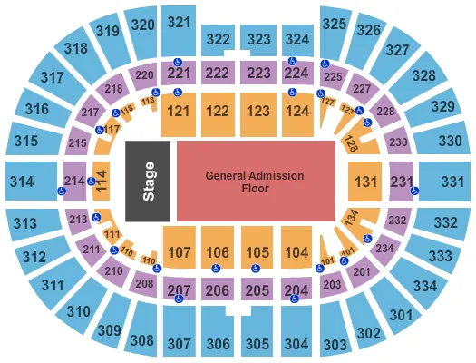 END STAGE GA Seating Map Seating Chart