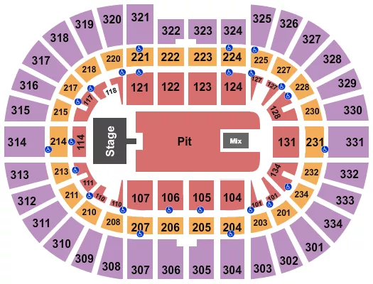 ENDSTAGE PIT FLOOR Seating Map Seating Chart