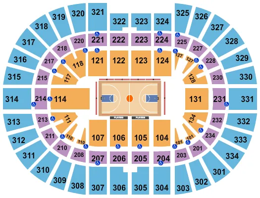 BASKETBALL GLOBETROTTERS Seating Map Seating Chart