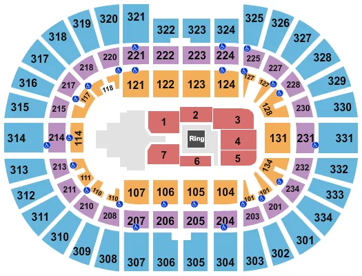WWE 2 Seating Map Seating Chart