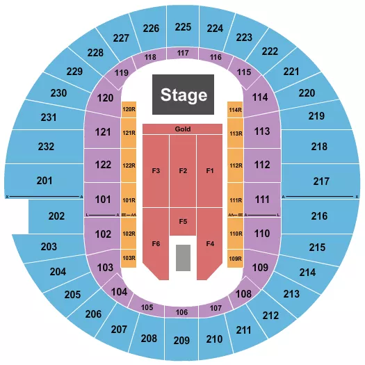 ENDSTAGE GOLD FRONT 3 Seating Map Seating Chart