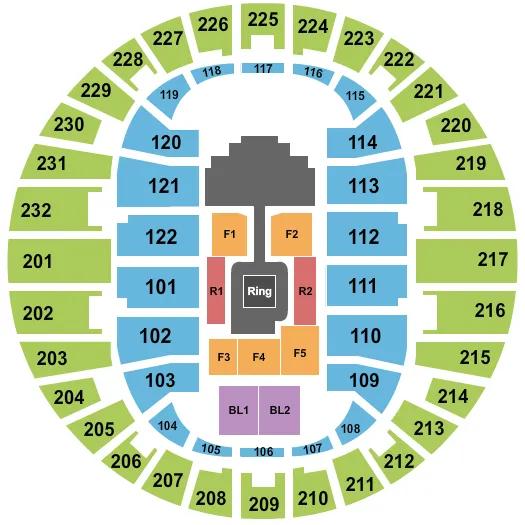 WWE 3 Seating Map Seating Chart