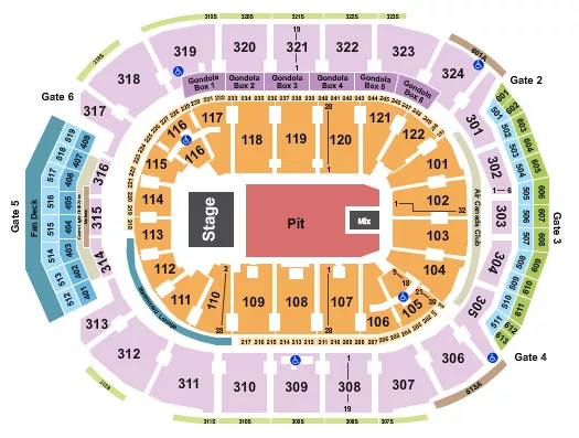 ENDSTAGE FULL GA PIT Seating Map Seating Chart