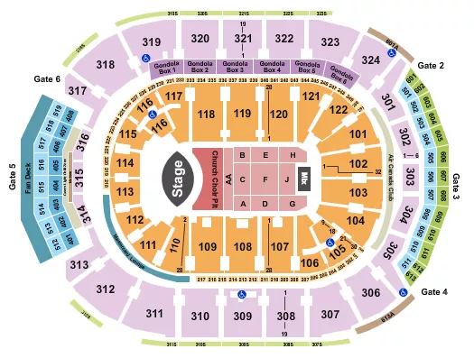 ERIC CHURCH Seating Map Seating Chart