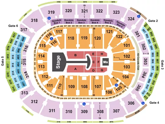 LADY GAGA 1 Seating Map Seating Chart