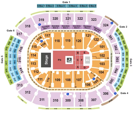 NINE INCH NAILS Seating Map Seating Chart
