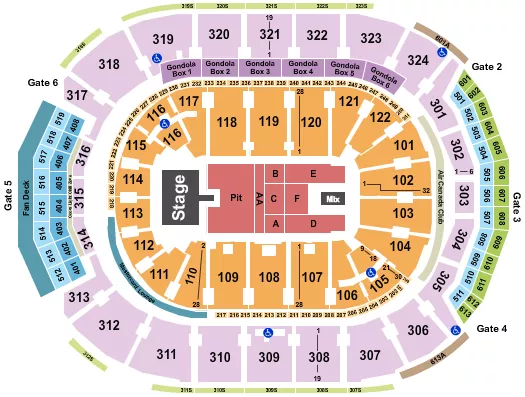 THE BEACHES Seating Map Seating Chart