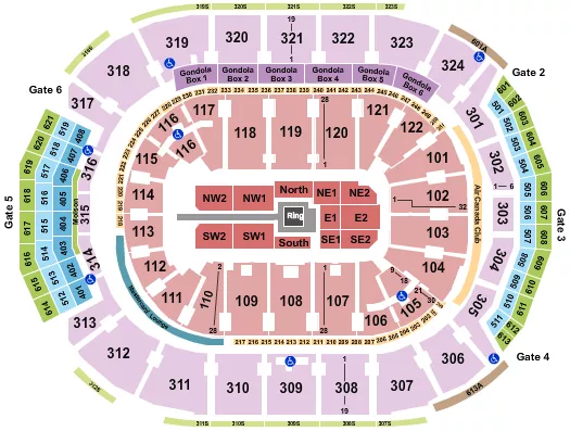 WWE 2 Seating Map Seating Chart