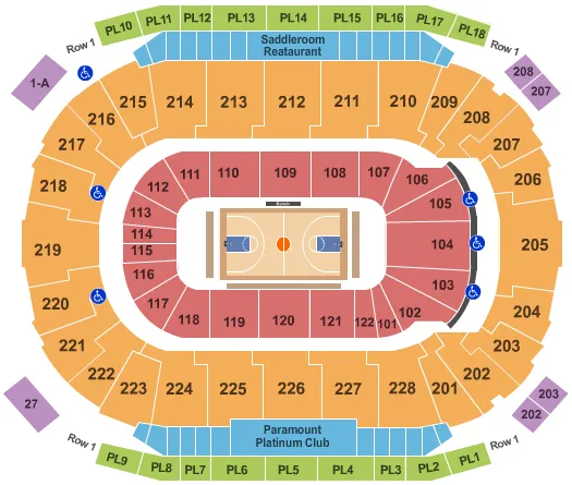 BASKETBALL Seating Map Seating Chart