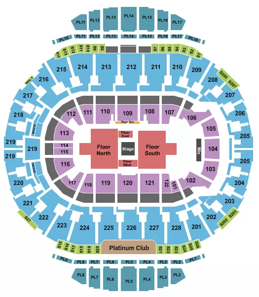 CENTER STAGE ROW Seating Map Seating Chart