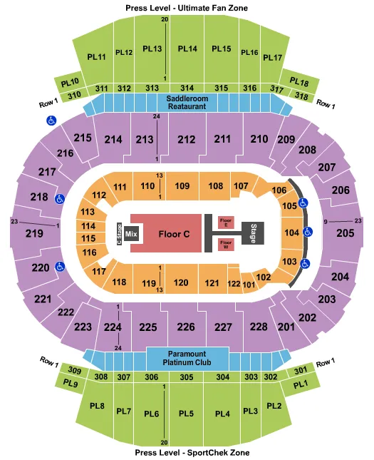 DUDE PERFECT Seating Map Seating Chart