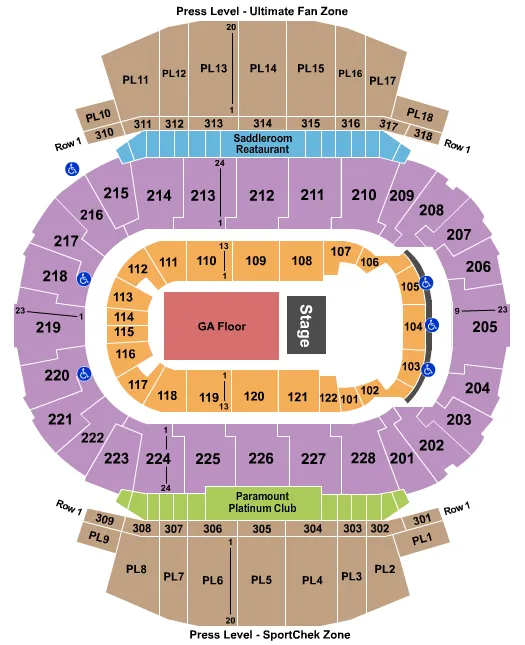 ENDSTAGE GA FLR 2 Seating Map Seating Chart