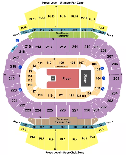 ENDSTAGE RESERVED Seating Map Seating Chart