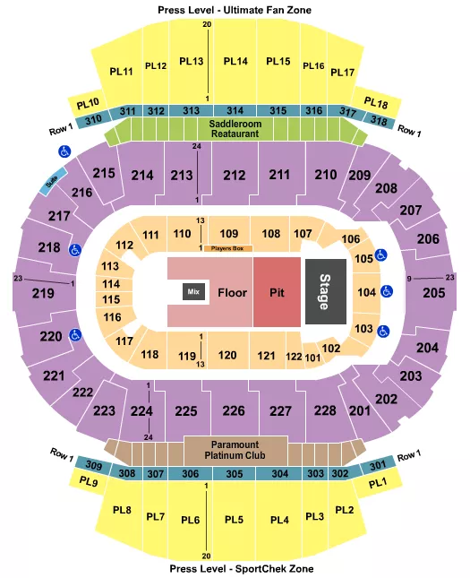 BRUCE SPRINGSTEEN Seating Map Seating Chart