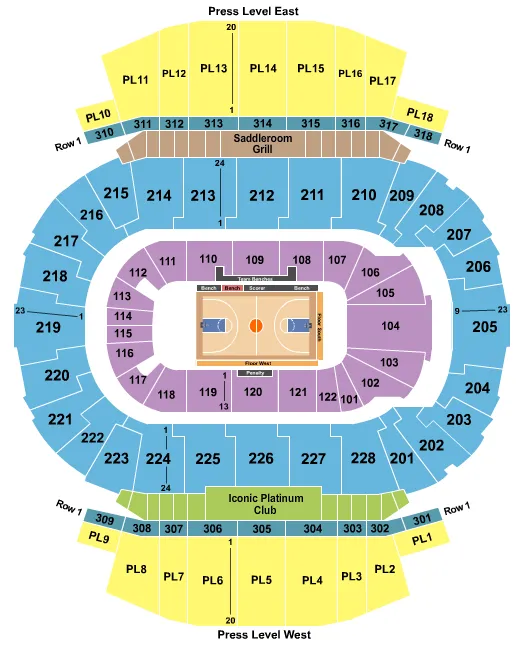 HARLEM GLOBETROTTERS Seating Map Seating Chart