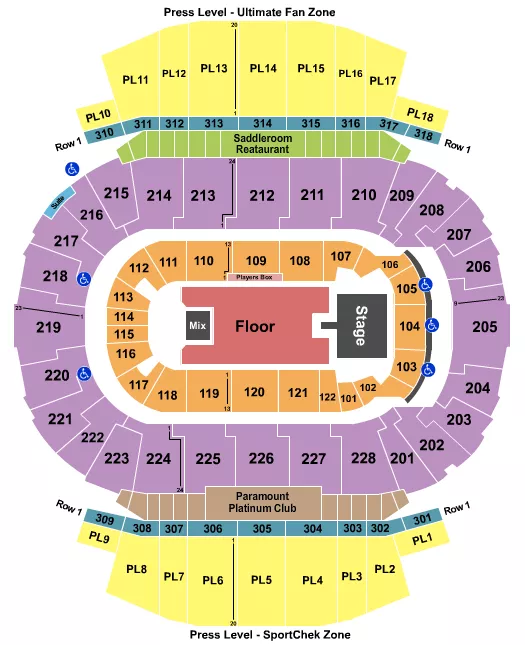 SMASHING PUMPKINS Seating Map Seating Chart