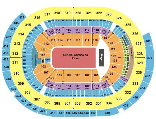 END STAGE GA FLOOR Seating Map Seating Chart