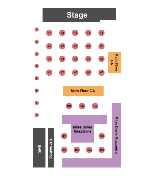 ENDSTAGE TABLES Seating Map Seating Chart